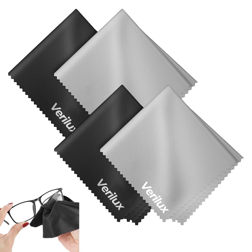 Verilux Verliux 4 Pack Ultra Premium Microfiber Cleaning Cloth(18x15cm / 6x7 inch) - Premium Cloth for Glasses, Lens, Screens & More Verilux Verliux 4 Pack Ultra Premium Microfiber Cleaning Cloth(18x15cm / 6x7 inch) - Premium Cloth for Glasses, Lens, Screens & More